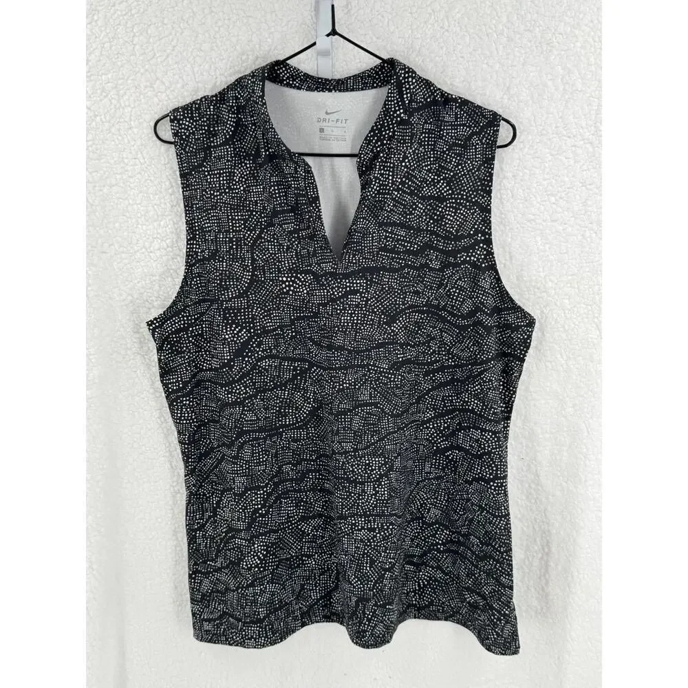 Nike Womens Geometric V-Neck‎ Sleeveless Top Large